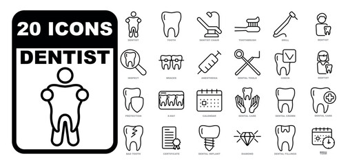 Dentistry Vector Icon collection. Perfect for a website or infographic.