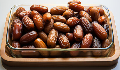 Dried and sweet dates. AI generated