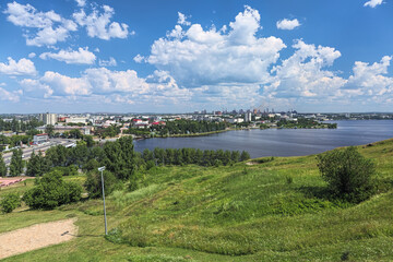 Nizhny Tagil, Russia. City view from the slope of Lisya Hill. Nizhny Tagil is an industrial center of the Middle Urals and the 2nd largest city in Sverdlovsk Oblast after Yekaterinburg.
