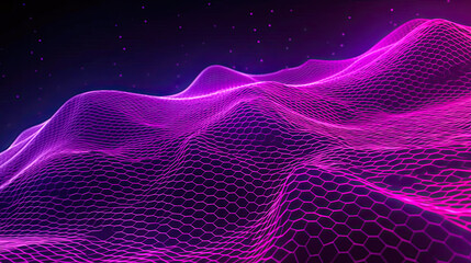 Fototapeta premium A Digital Wave of Pink and Purple Dots,abstract background with lines