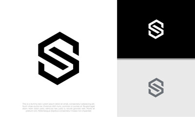 Initials S logo design. Initial Letter Logo. Innovative high tech logo template.	