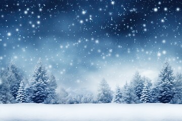 Fototapeta na wymiar Winter Holiday Card Background, Snowed in Landscape