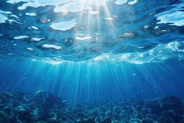 Fototapeta na wymiar underwater scene with sun beams