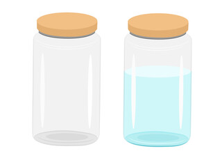 Glass bottle on a white background.