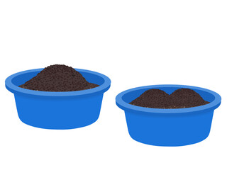Compost from leaves on a white background.