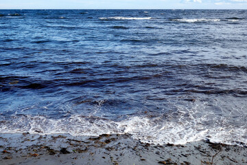 White Sea, Kola Peninsula. Sea waves, North.