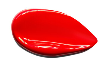 Smear of red glossy paint. A smear of red lipstick.