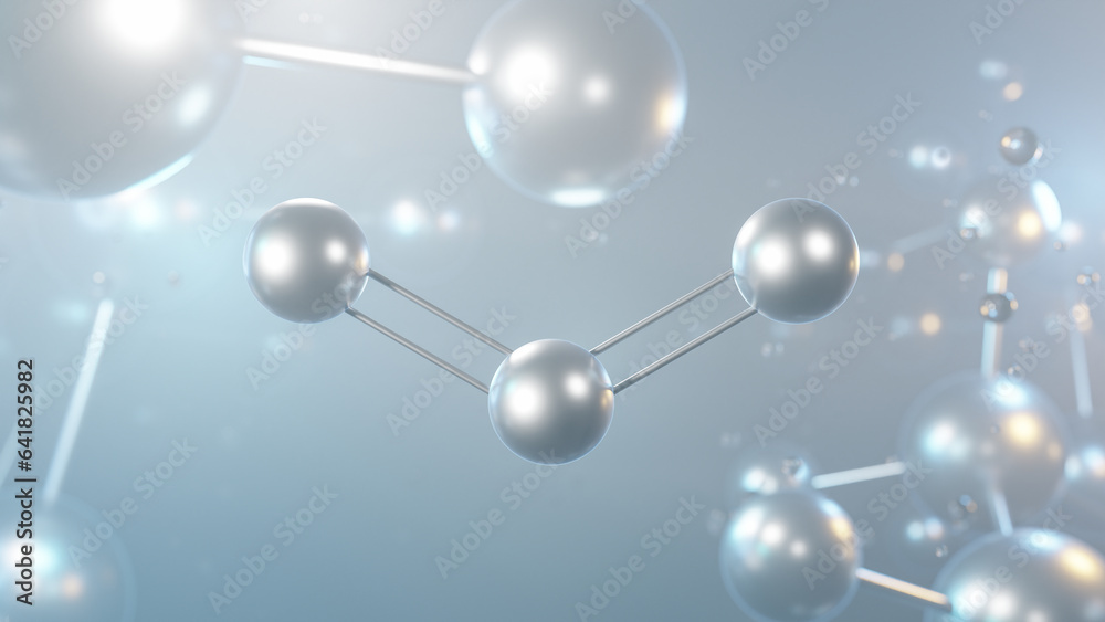 Sticker silicon dioxide molecular structure, 3d model molecule, silica, structural chemical formula view from a microscope