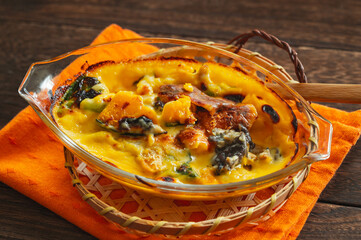 キノコとカボチャのグラタン