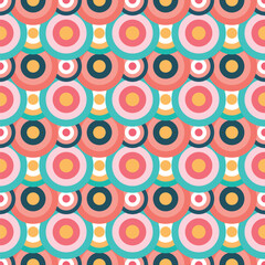 Seamless pattern circle geometric shape design of abstract texture background illustration