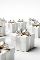 White paper gift box on isolated background, AI Generated