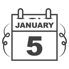 5 january Calendar icon
