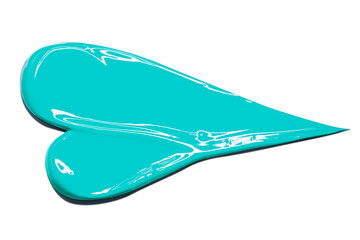 Smear of blue glossy paint. The smear is blue.