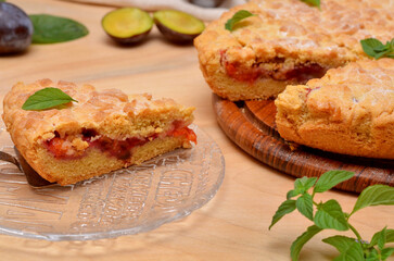 piece of pie with fruit filling on a plate
