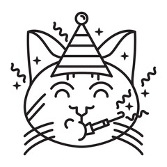 Party Cat Emoji Icon
