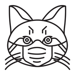 Cat Emoji icon wearing a mask