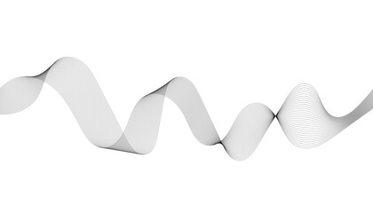 Stylized line art background. Vector illustration. Wave with lines created using blend tool. Curved wavy line, smooth stripe.