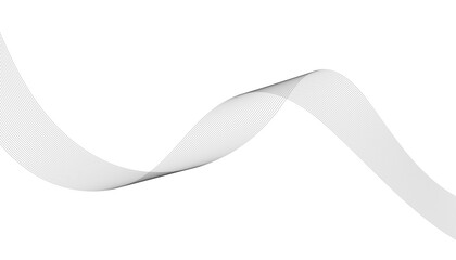 Stylized line art background. Vector illustration. Wave with lines created using blend tool. Curved wavy line, smooth stripe.