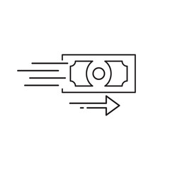 Money transfer line icon. Simple outline style. Pound, arrow, send, pay, atm, bank, finance, business concept