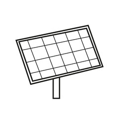 Vector Outline Solar Panel Icon. Vector Silhouette Sun Panel Illustration Isolated on White Background. Green energy and Clean Environment Concept Icon. Isolated Solar Panel Object. Sustainable Energy