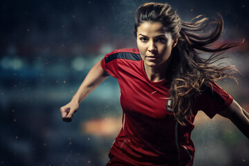 Female soccer player running