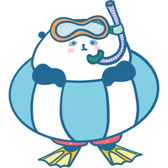 Panda swimming mizuiro