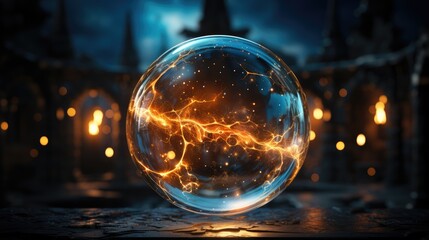 Magic sphere on a black background