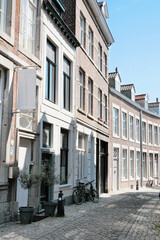 Row of beautiful old townhouses in Maastricht, Limburg, Netherlands.