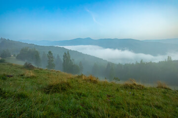 Photo of dawn in the mountains