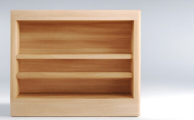 Shelf wooden with display empty product
