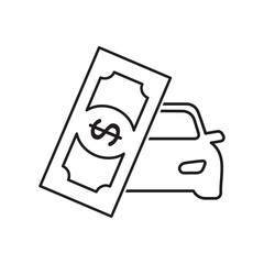 Outline car on sale icon.car on sale illustration. Symbol for web and mobile