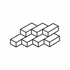 Stretcher bond pattern icon. For paving floor material i.e. parquet wood, tile. And stone, cobblestone, brick, concrete block for landscape i.e. garden, road, driveway, patio, walkway