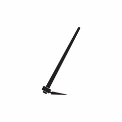 hoe to dig gardening soil. illustration for web and mobile design