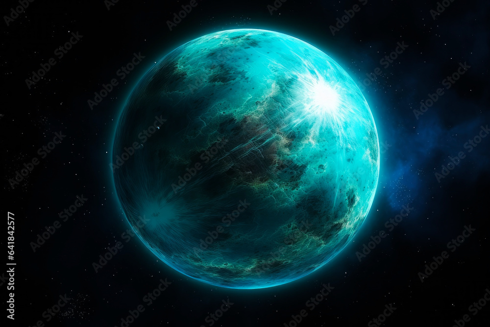 Canvas Prints blue exoplanet in space. generative ai