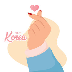 Isolated korean hand gesture Hand icon Vector
