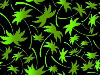 Fototapeta premium Palm trees silhouettes seamless pattern. Colorful gradient palm trees. Summer time, wallpaper with tropical pattern. Design for printing t-shirts, banners and promotional items. Vector illustration