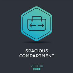 (Spacious compartment) Icon, Vector sign.