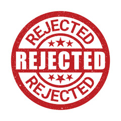 Rejected Stamp, Rejected Icon, Rejected Proposal Retro Vintage With Grunge Texture, Denied Seal, Emblem, Badge, Banner, Template Design Vector Illustration