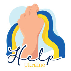 Colored help ukraine concept poster Vector