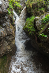 Honey waterfalls landscape on a summer day