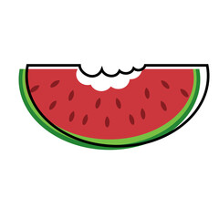 Isolated slice of a colored watermelon icon Vector