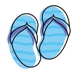 Isolated colored sketch of a sandals icon Vector