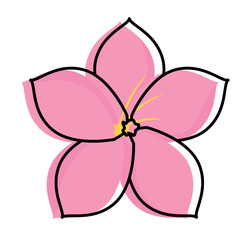 Isolated sketch of a colored summer flower icon Vector