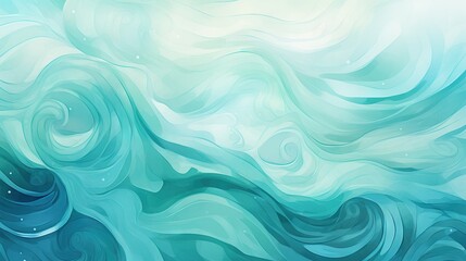 Obraz premium a painting of a blue wave with bubbles in the water. generative ai