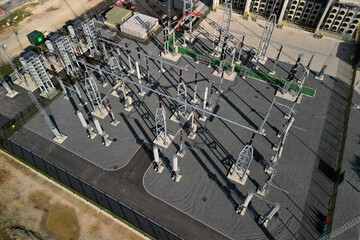 aerial view of Dogger Bank electrical  converter station,  East Yorkshire