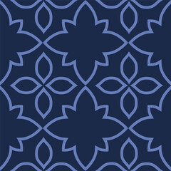 Vector. Seamless mediterranean geometric pattern, ornamental swatches. Talavera template. Portuguese Azulejo. Turkish decoration. Moroccan mosaic. Spanish porcelain. Ceramic dishes, folk ornament.