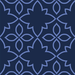 Vector. Seamless mediterranean geometric pattern, ornamental swatches. Talavera template. Portuguese Azulejo. Turkish decoration. Moroccan mosaic. Spanish porcelain. Ceramic dishes, folk ornament.