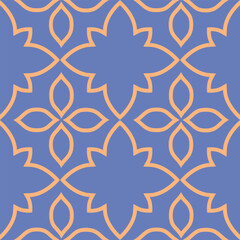 Vector. Seamless mediterranean geometric pattern, ornamental swatches. Talavera template. Portuguese Azulejo. Turkish decoration. Moroccan mosaic. Spanish porcelain. Ceramic dishes, folk ornament.