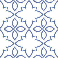 Vector. Seamless mediterranean geometric pattern, ornamental swatches. Talavera template. Portuguese Azulejo. Turkish decoration. Moroccan mosaic. Spanish porcelain. Ceramic dishes, folk ornament.
