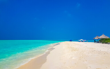 Natural tropical turquoise sandbank islands Madivaru Finolhu Rasdhoo Atoll Maldives.